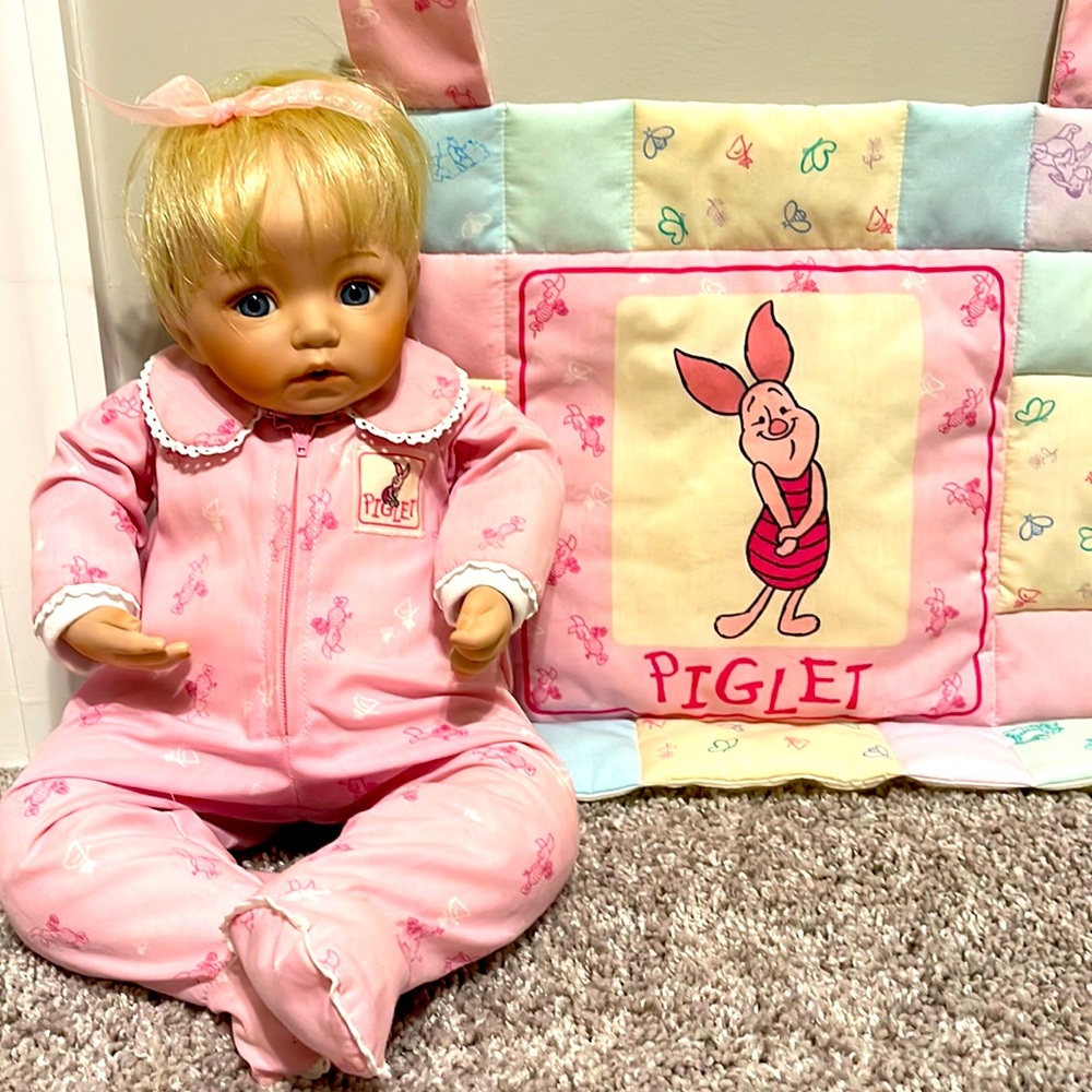 “Pick-Me-Up Piglet” porcelain doll